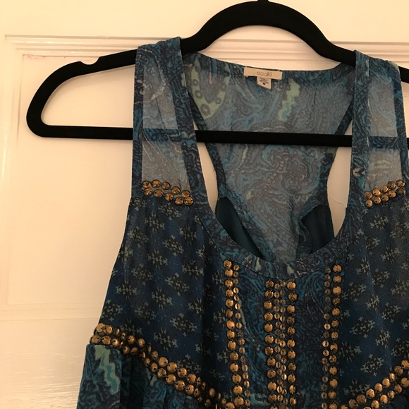 Blue embellished tank - Picture 2 of 3